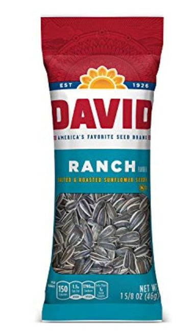 DAVID Sunflower Seeds, Ranch Flavor, 1.625 oz. David 1 Count 