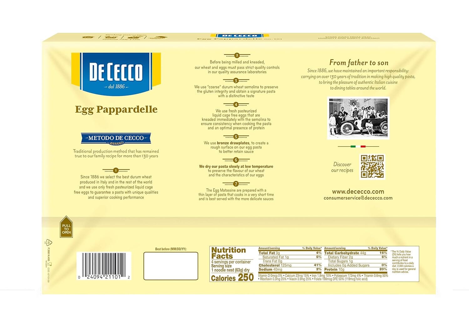 De Cecco Egg Pappardelle Pasta De Cecco 