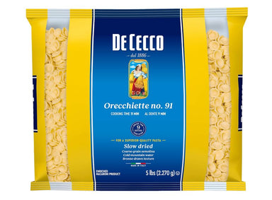 De Cecco Semolina Pasta, Orecchiette, 5 lb De Cecco 1 Count 