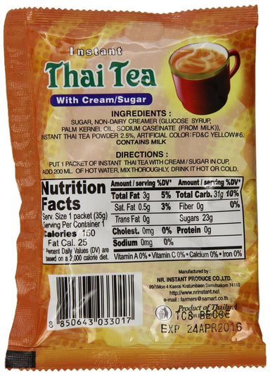 De De Instant Thai tea with Cream and Sugar, 1.23oz x 12pks Snackathon Foods 