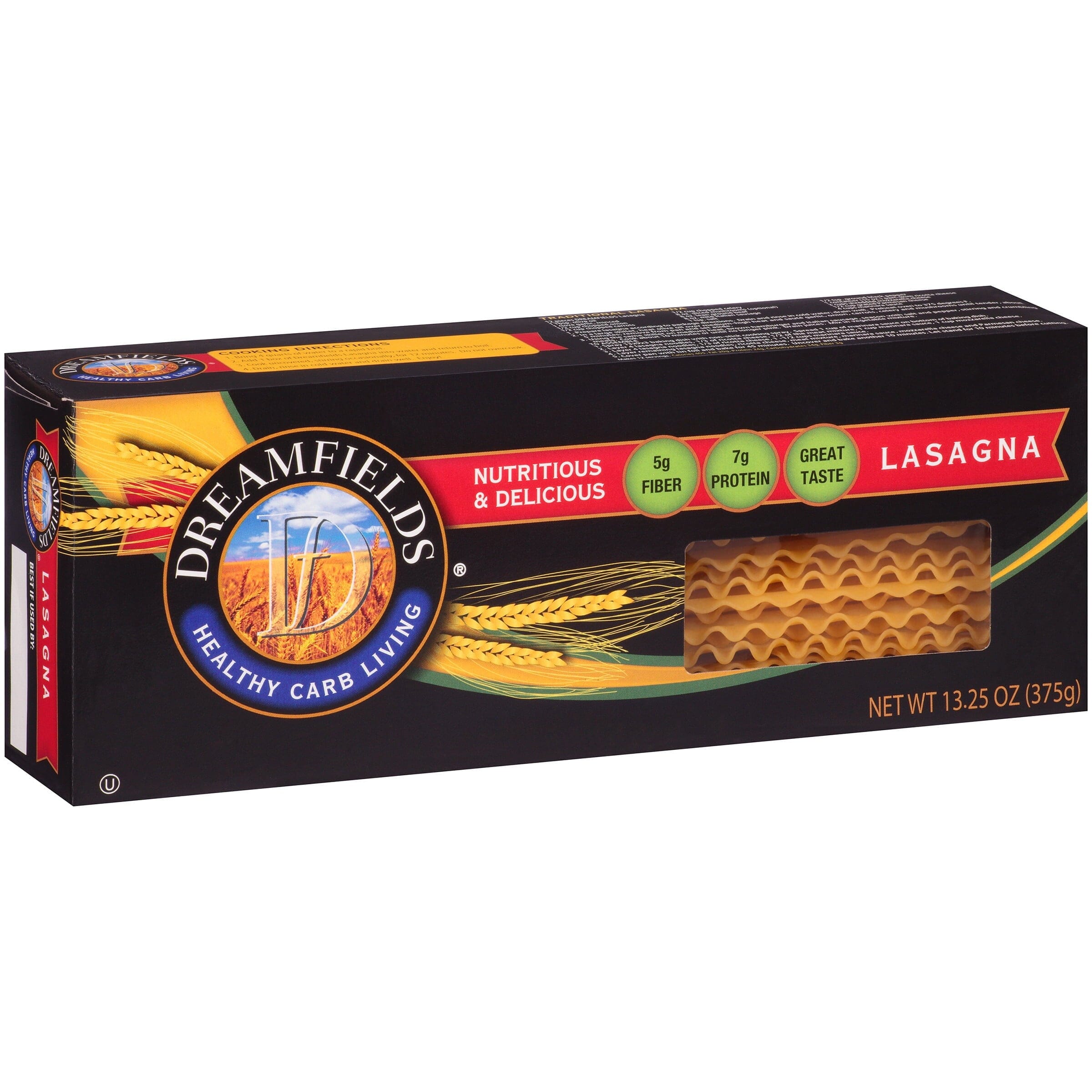 Dreamfields® Healthy Carb Living Lasagna Pasta 13.25 Ounce, Case of 12 Dreamfields 