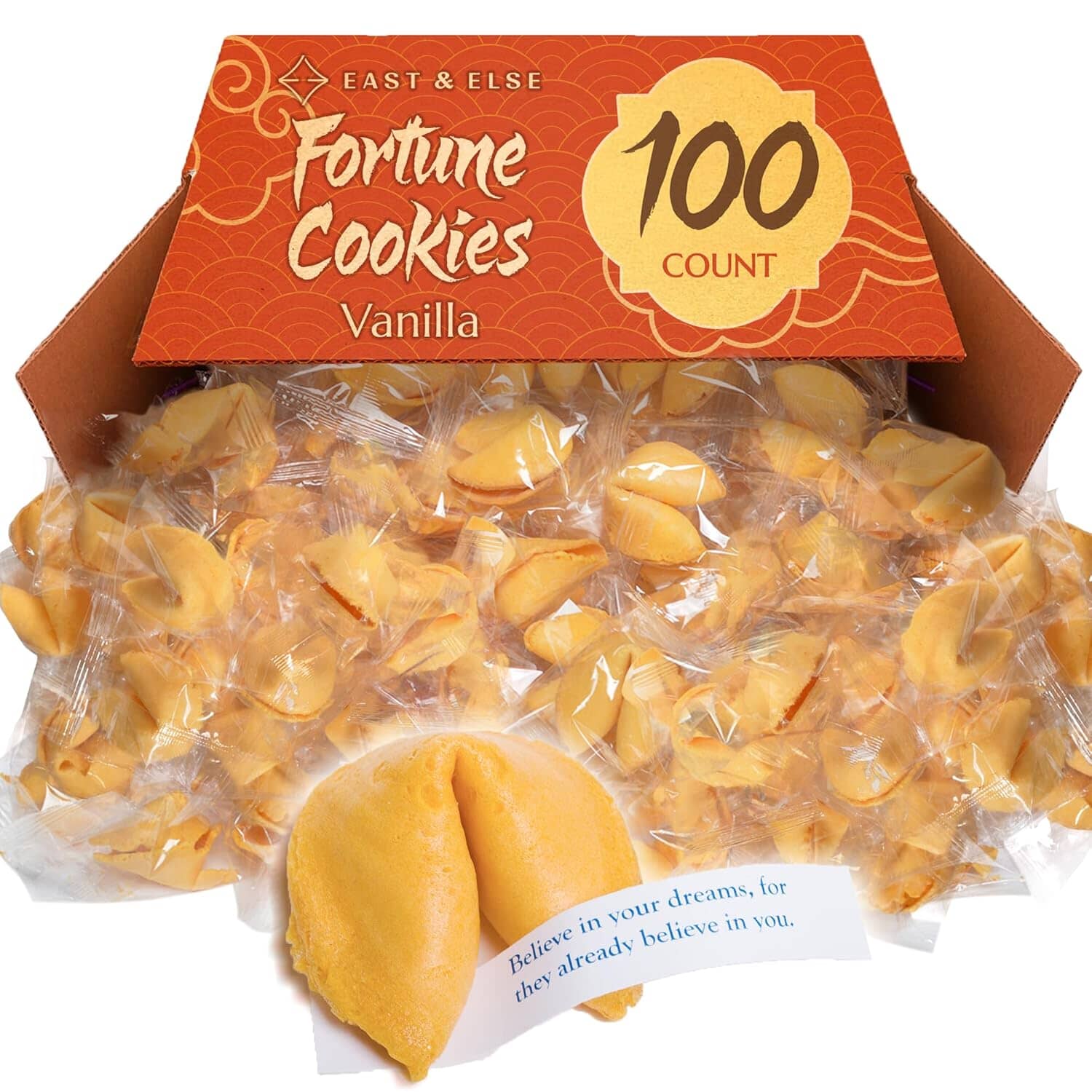 East and Else Fortune Cookies, Vanilla Flavor East and Else 100 Count 