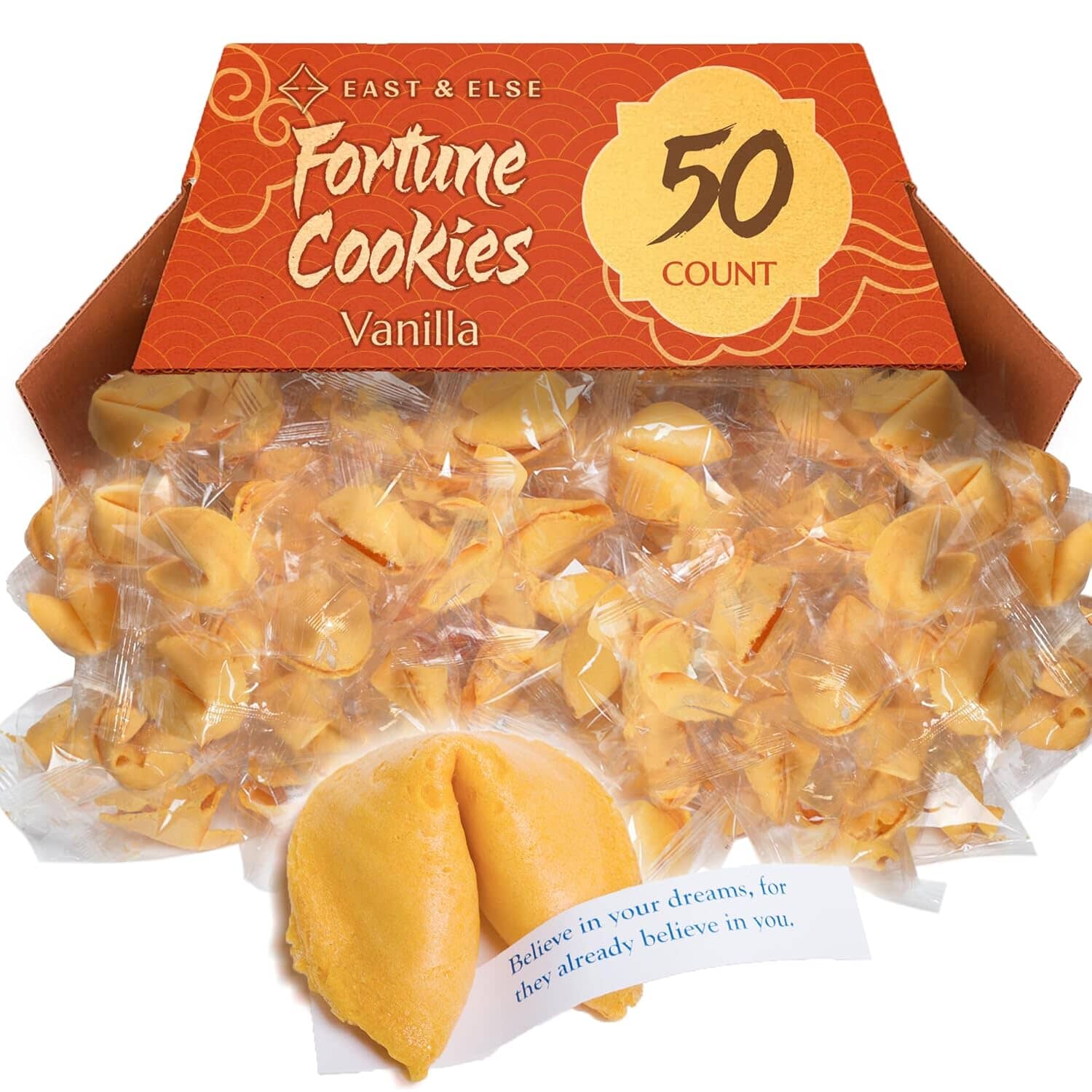 East and Else Fortune Cookies, Vanilla Flavor East and Else 50 Count 