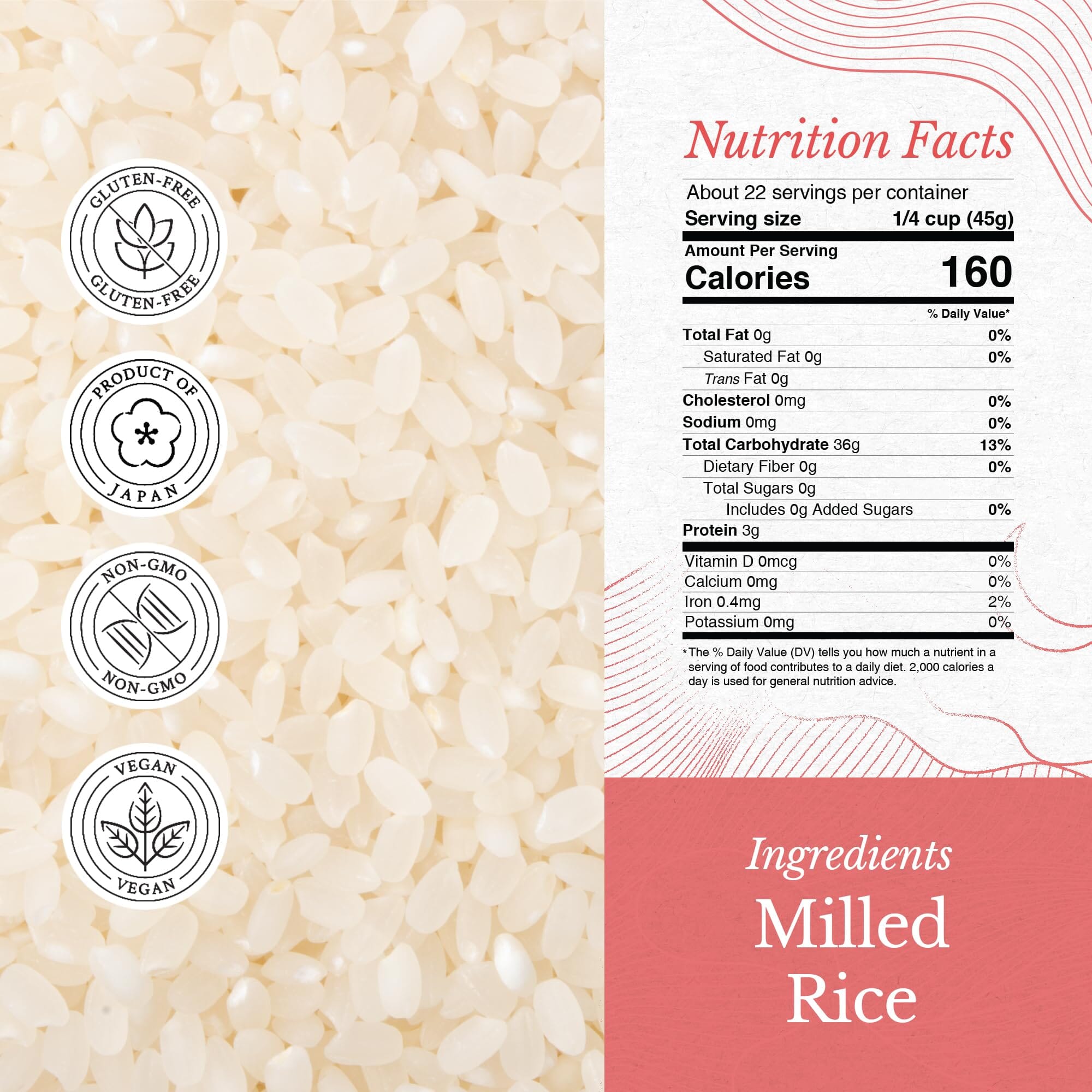 East and Else Japanese Sushi Rice, Short Grain – Multiple Flavors, 2.2 lb East and Else 