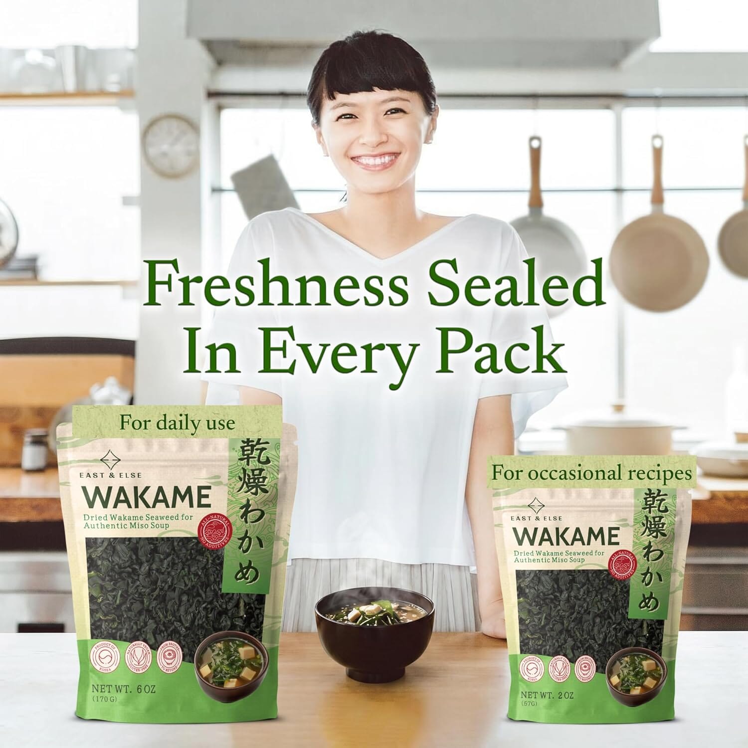 East and Else Wakame Seaweed, Dried Wakame Flakes East and Else 