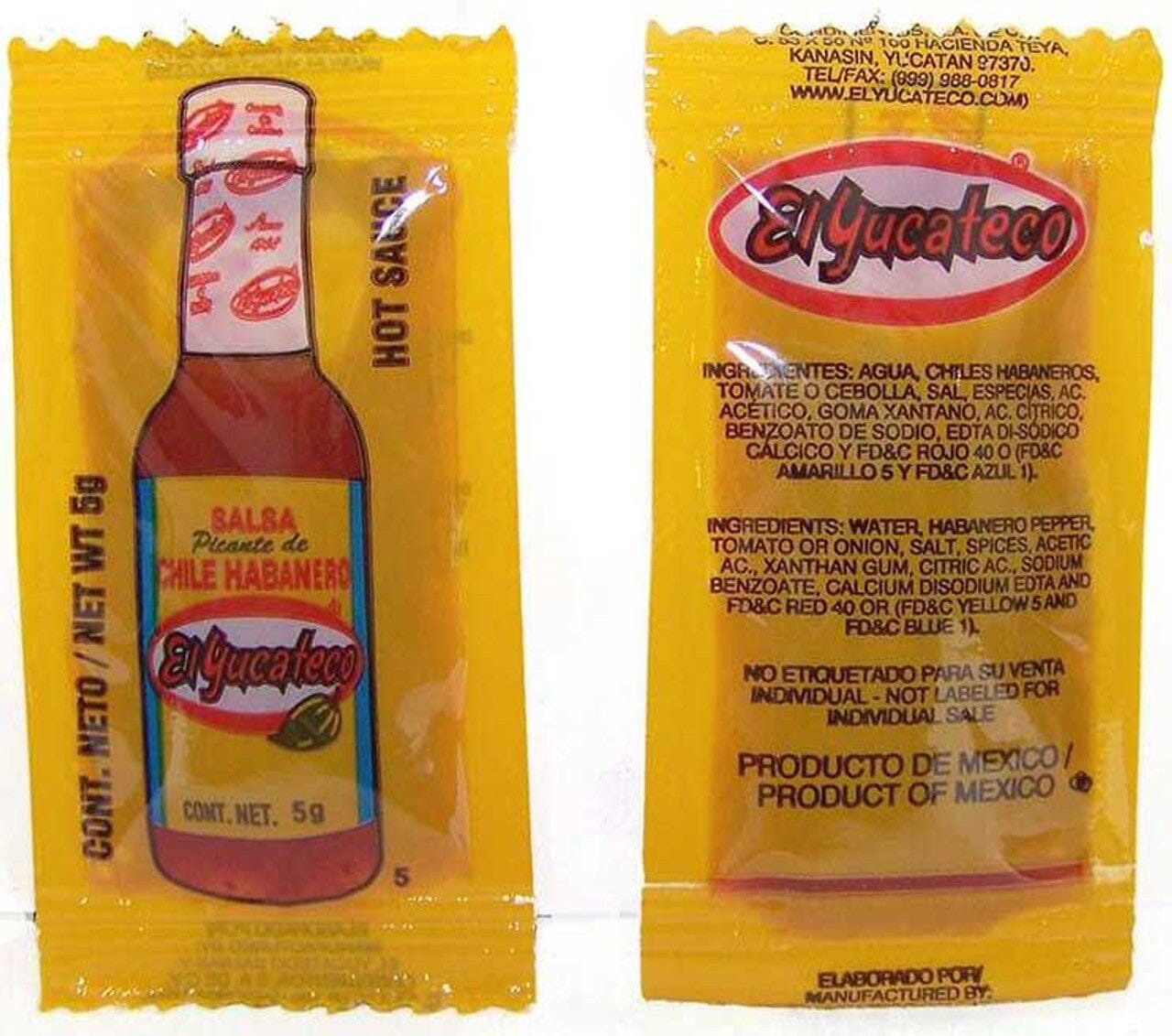 El Yucateco Red Habanero Hot Sauce, 0.17 Ounce, 300 Count El Yucateco 
