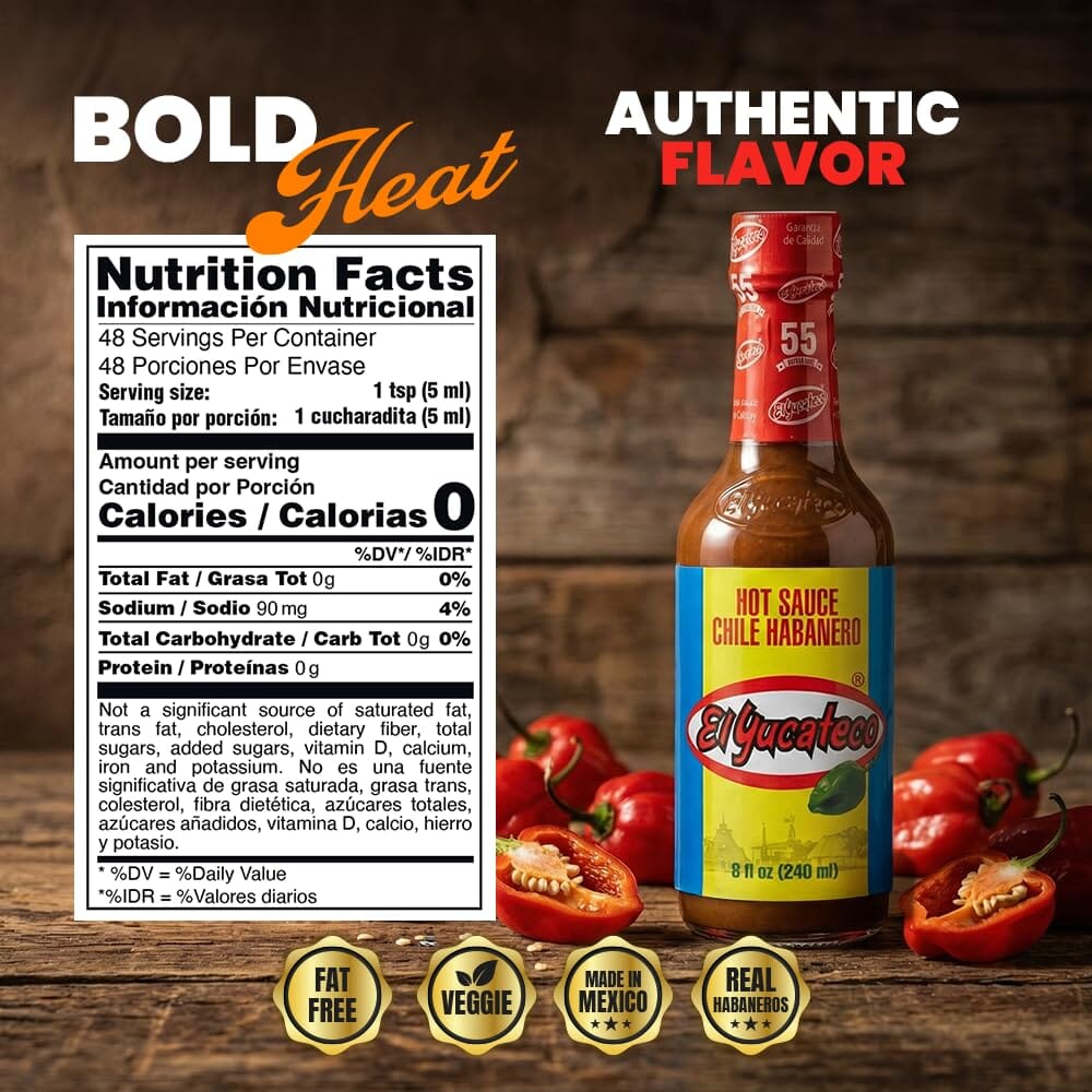 El Yucateco Red Habanero Hot Sauce, 8 Ounce El Yucateco 