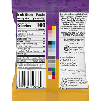 [EXPIRED] Annie's Organic Bunny Grahams, Baked Honey Graham Crackers Snack, 1.25 Oz Annie's 