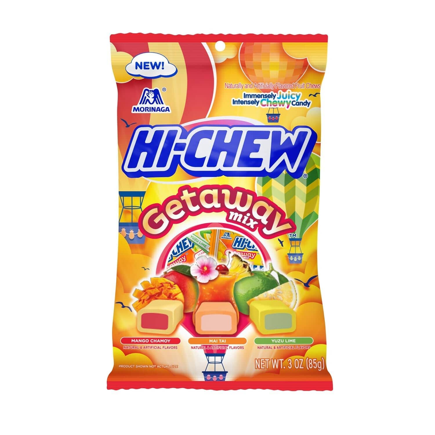 [EXPIRED] HI-CHEW Getaway Mix, 3 Ounce each - Mango Chamoy, Mai Tai, Yuzu Lime - Unique Fun Soft & Chewy Taffy Candy - Immensely Juicy Fruit Flavors - Individually Wrapped for Sharing Hi-Chew 