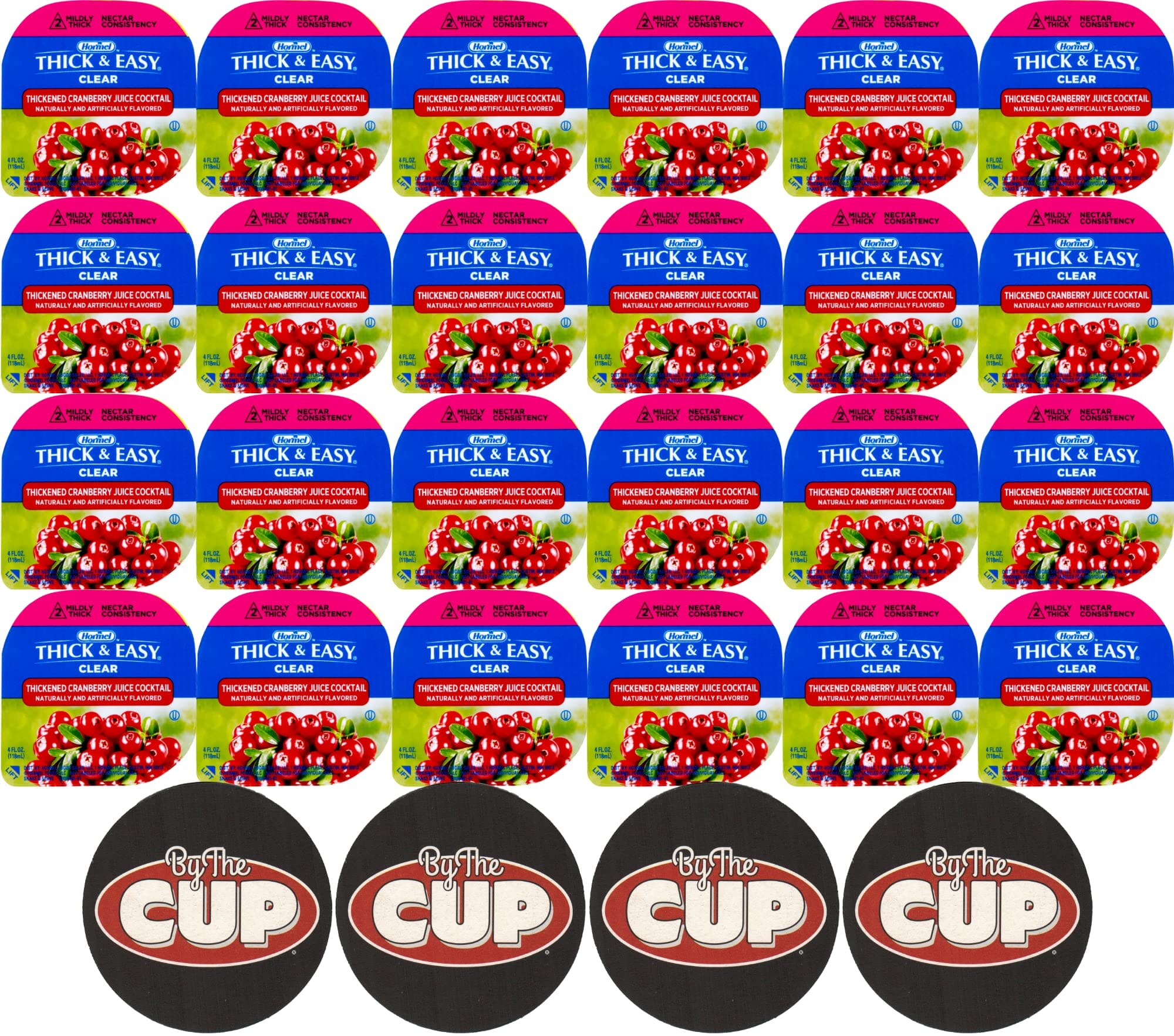 [EXPIRED] Hormel Drink Thick & Easy Cranberry Nectar Consistency Portion Control Cups 4 Ounce Thickened Beverage Hormel 