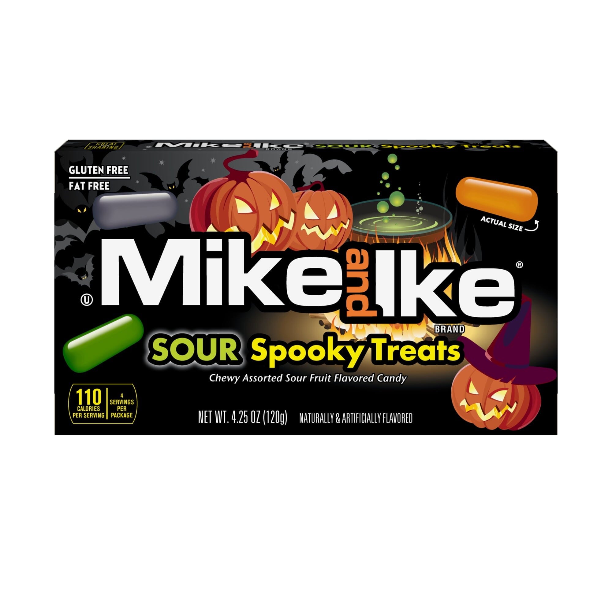 EXPIRED MIKE AND IKE SOUR Spooky Treats Chewy Candy, Halloween Candy, 4.25 Ounce Theater Box, 1 Count MIKE AND IKE Single 