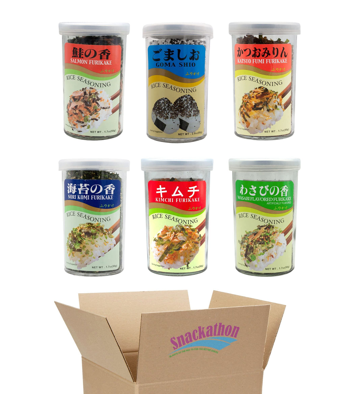 JFC Ajishima Furikake Rice Seasoning Variety Pack, 6 Staples (Nori Kom ...