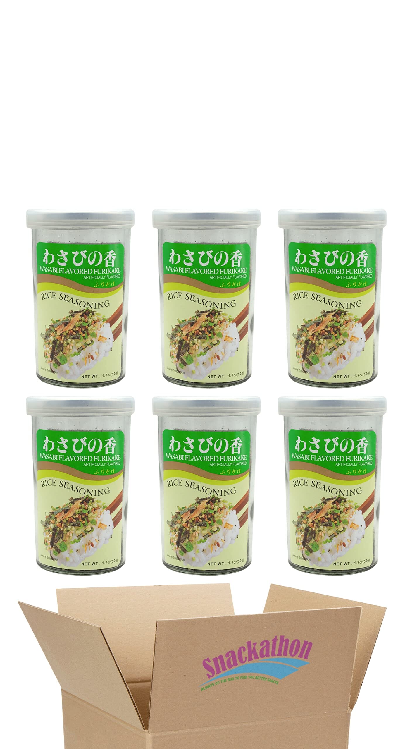 Furikake Rice Seasoning, Wasabi, 1.7 Ounce (Pack of 6) Snackathon 