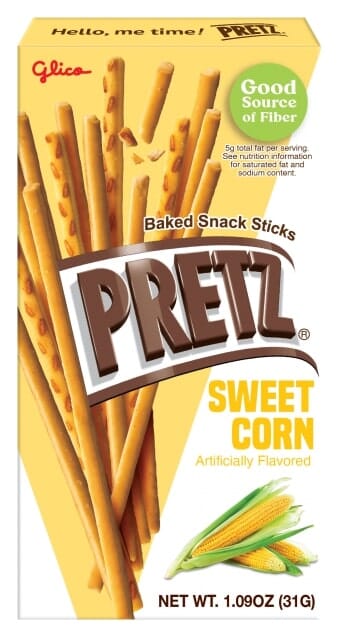 Glico Pretz Pretzel Biscuit Sticks Variety Pack, 4 Classic Flavors (Pizza, Spicy Barbeque, Sour Cream & Onion, Sweet Corn) 1.09 Ounce Each, Pack of 4 Snackathon 