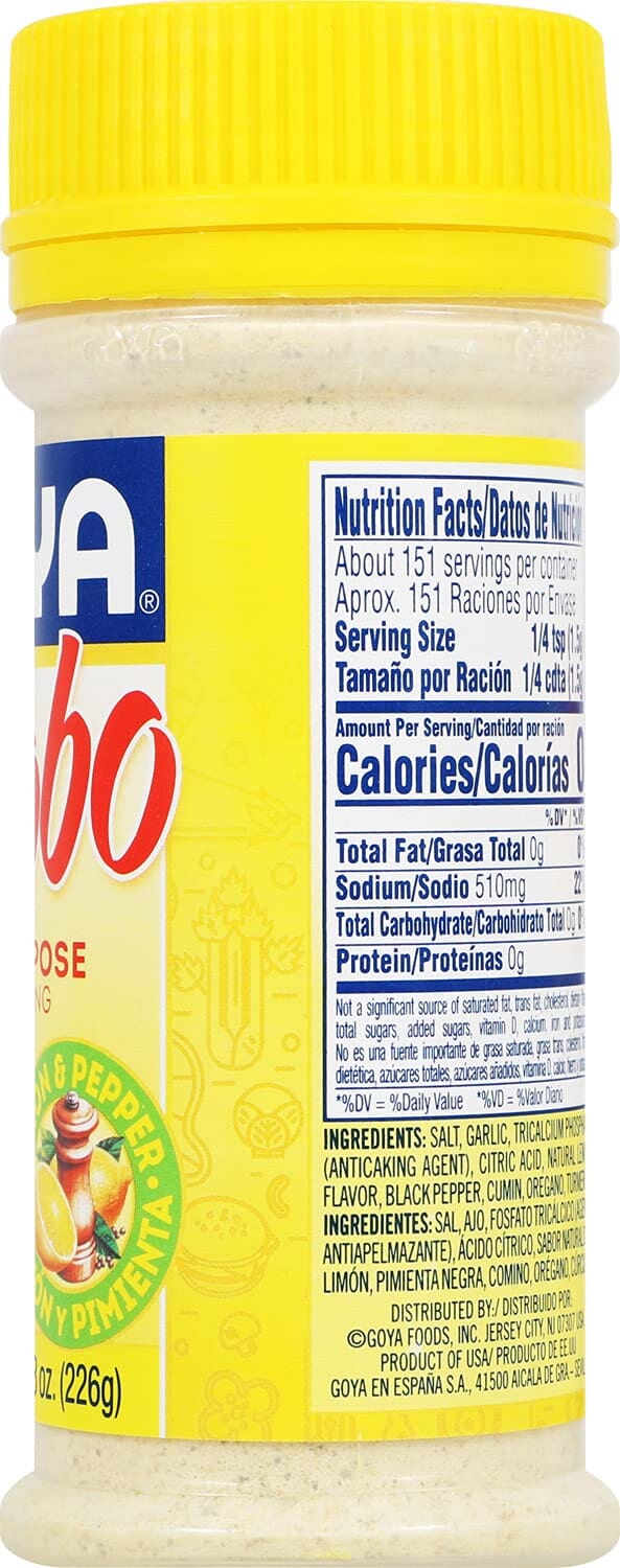 Goya Adobo All Purpose Seasoning With Lemon Flavor, 8 Oz Snackathon Foods 