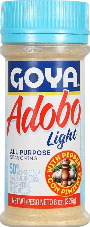 Goya Adobo Light All Purpose Seasoning with Pepper, Low Sodium Latin Spice Blend, 8 Oz GOYA 