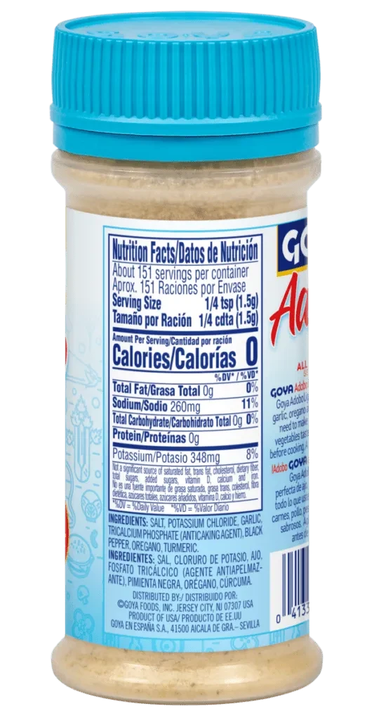 Goya Adobo Light All Purpose Seasoning with Pepper, Low Sodium Latin Spice Blend, 8 Oz GOYA 