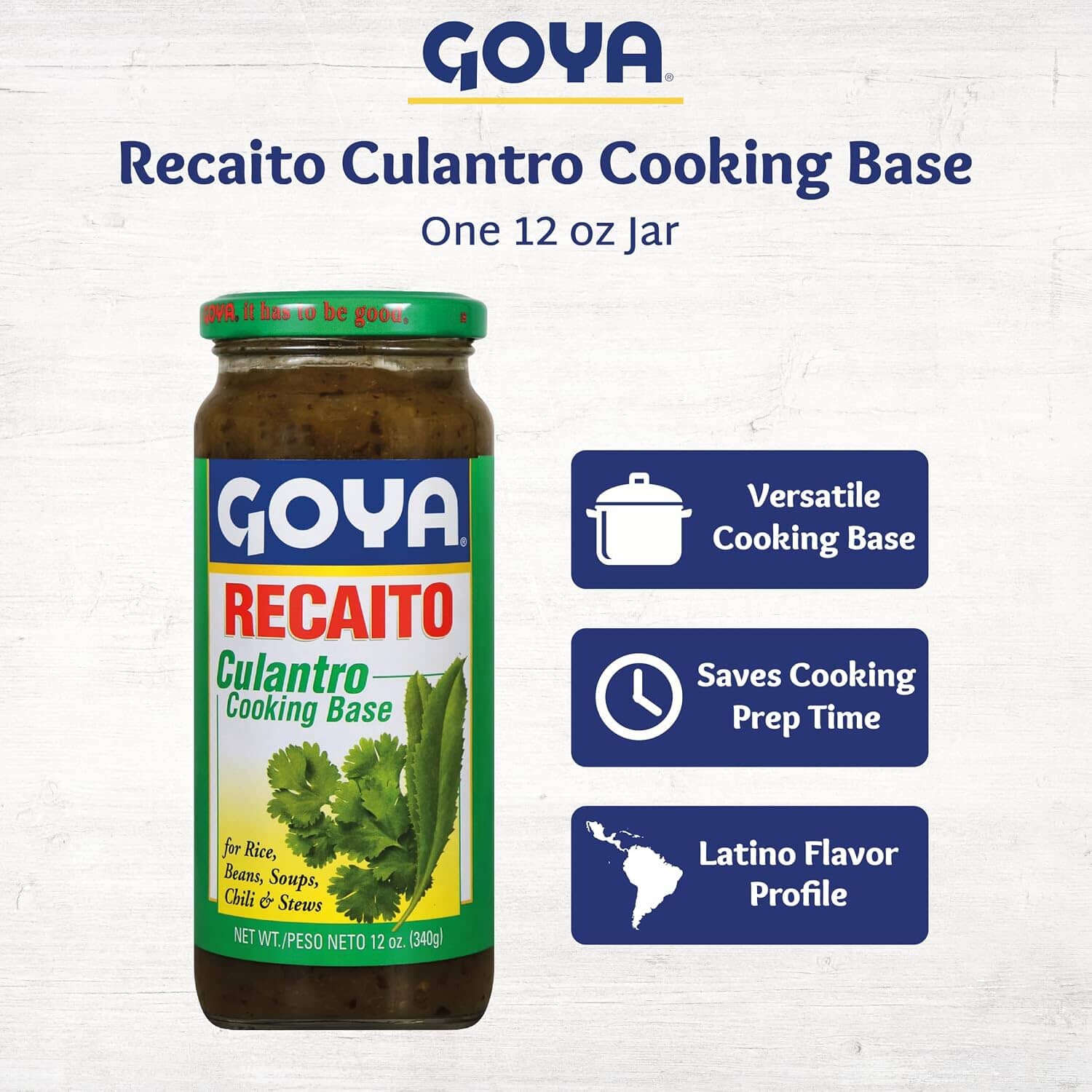 Goya Recaito Culantro Cooking Base, All Purpose Seasoning for Rice, 12 oz GOYA 