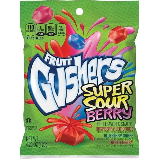 Gushers Fruit Snacks Gushers Super Sour Berry 4.25 Ounce 