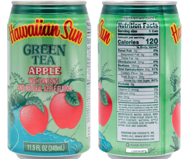 Hawaiian Sun Drink, Green Tea Apple, 11.5 Fl Oz Pack of 6 Hawaiian Sun 11.5 Fluid Ounce 