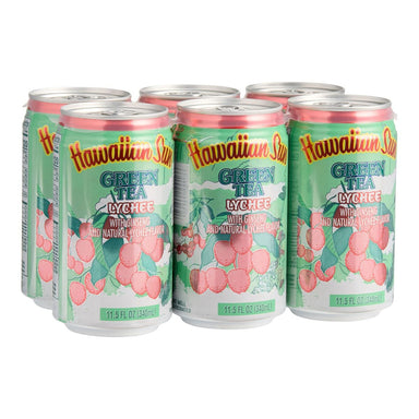 Hawaiian Sun Drink, Green Tea Lychee, 11.5 Fl Oz Pack of 6 Hawaiian Sun 11.5 FO-6 Count 