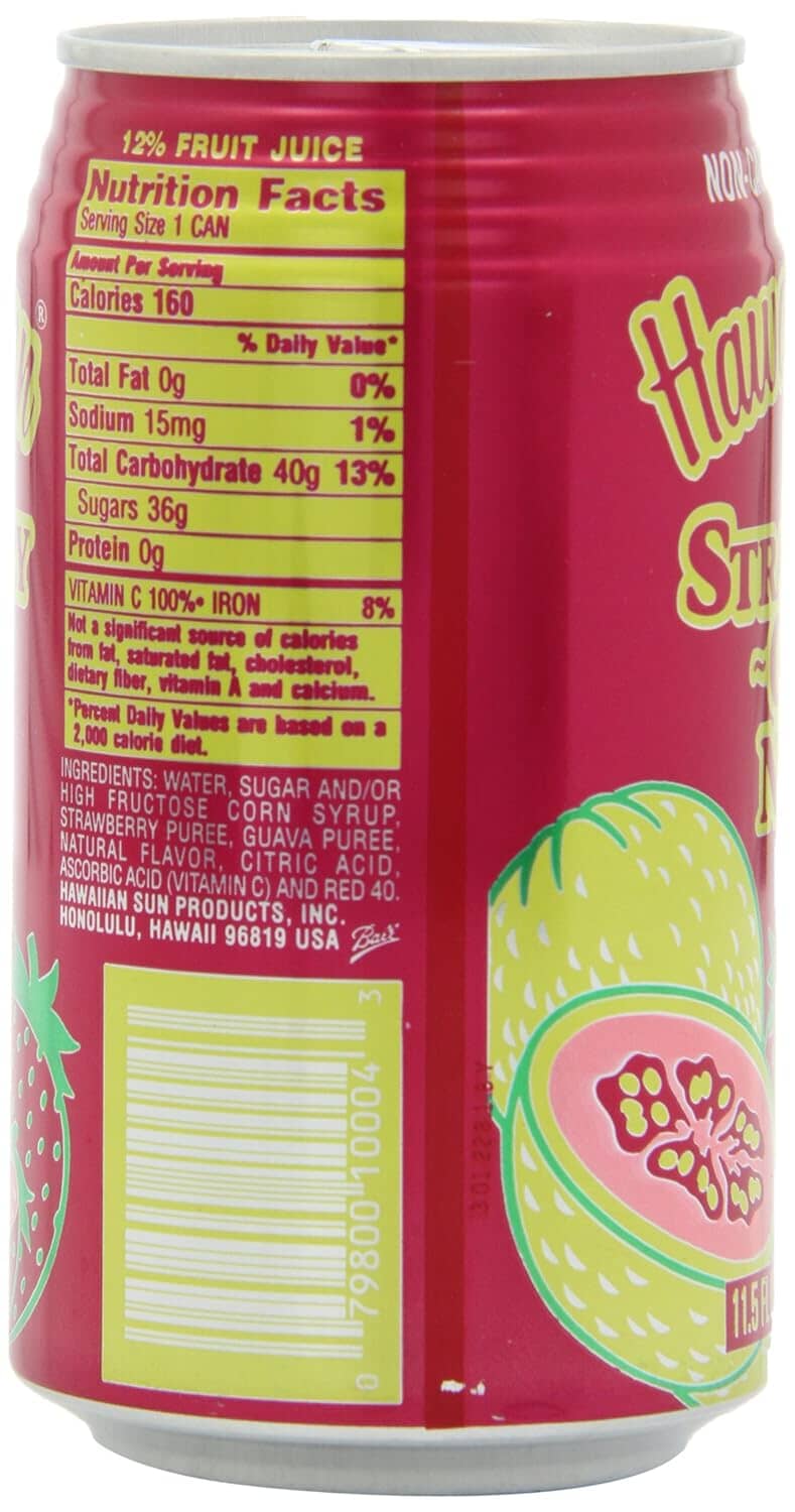 Hawaiian Sun Drink, Strawberry Guava Nectar, 11.5 Fl Oz Pack of 6 Hawaiian Sun 