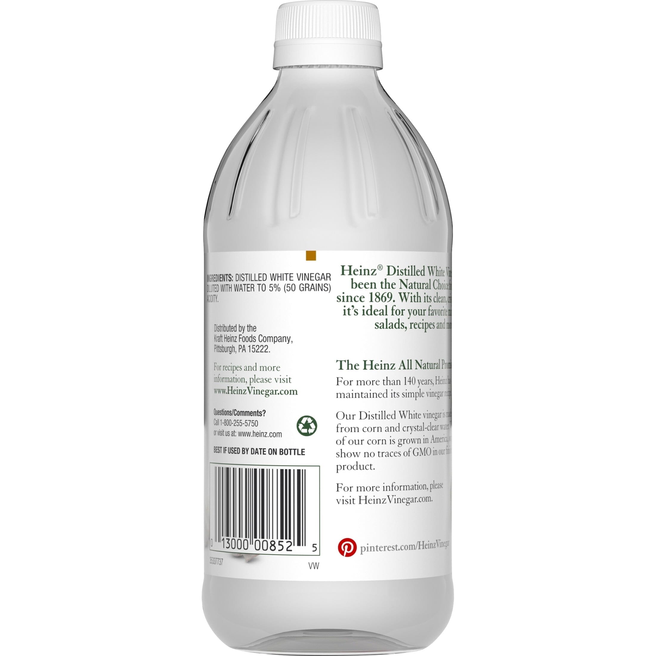 Heinz All Natural Distilled White Vinegar with 5% Acidity, 16 fl oz Bottle Heinz 