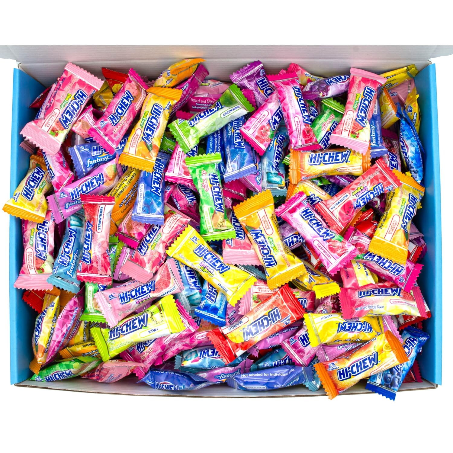 Hi Chew 24 Flavors, Bulk 330+ Pieces, 4 Pound (4 Original, 3 Tropical, 3 Combos, 3 Sweet and Sour, 3 Fantasy, 3 Dessert, 3 Berries, 2 Plusfruit) Snackathon 