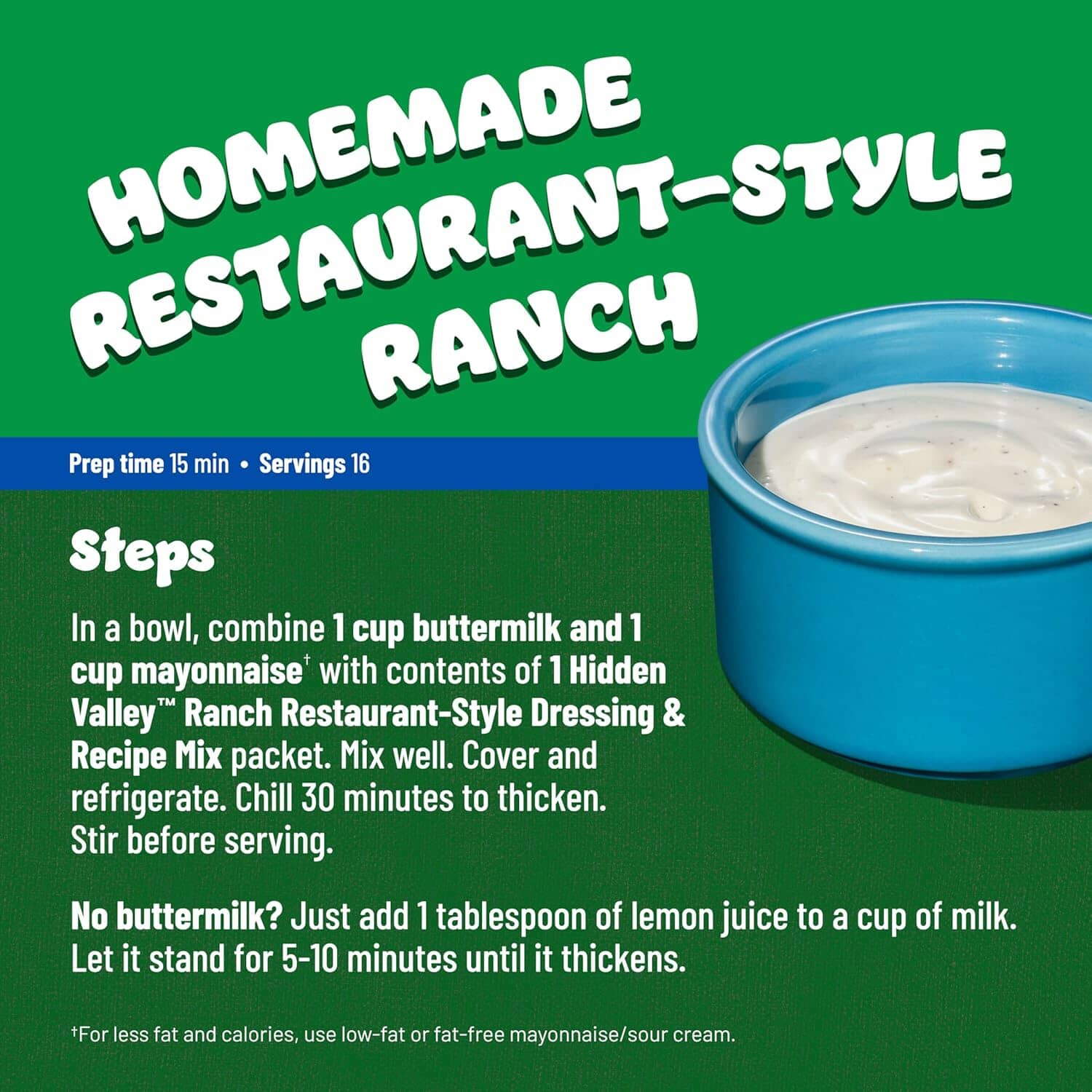 Hidden Valley Buttermilk Ranch Dressing and Seasoning Mix