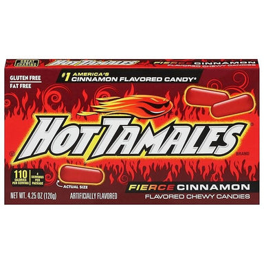 Hot Tamales Fierce Cinnamon Chewy Candies Box, 4.25 OZ Hot Tamales 4.25 Ounce Box 