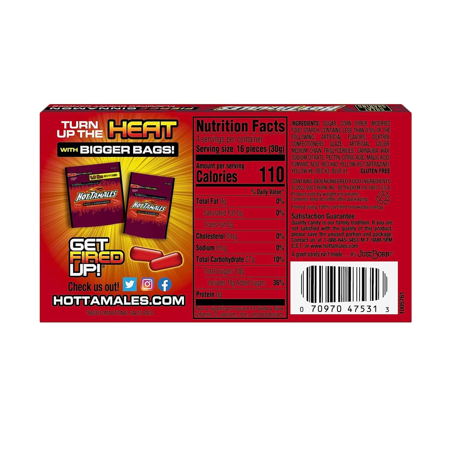 Hot Tamales Fierce Cinnamon Theater Box, 4.25 Ounce Hot Tamales 