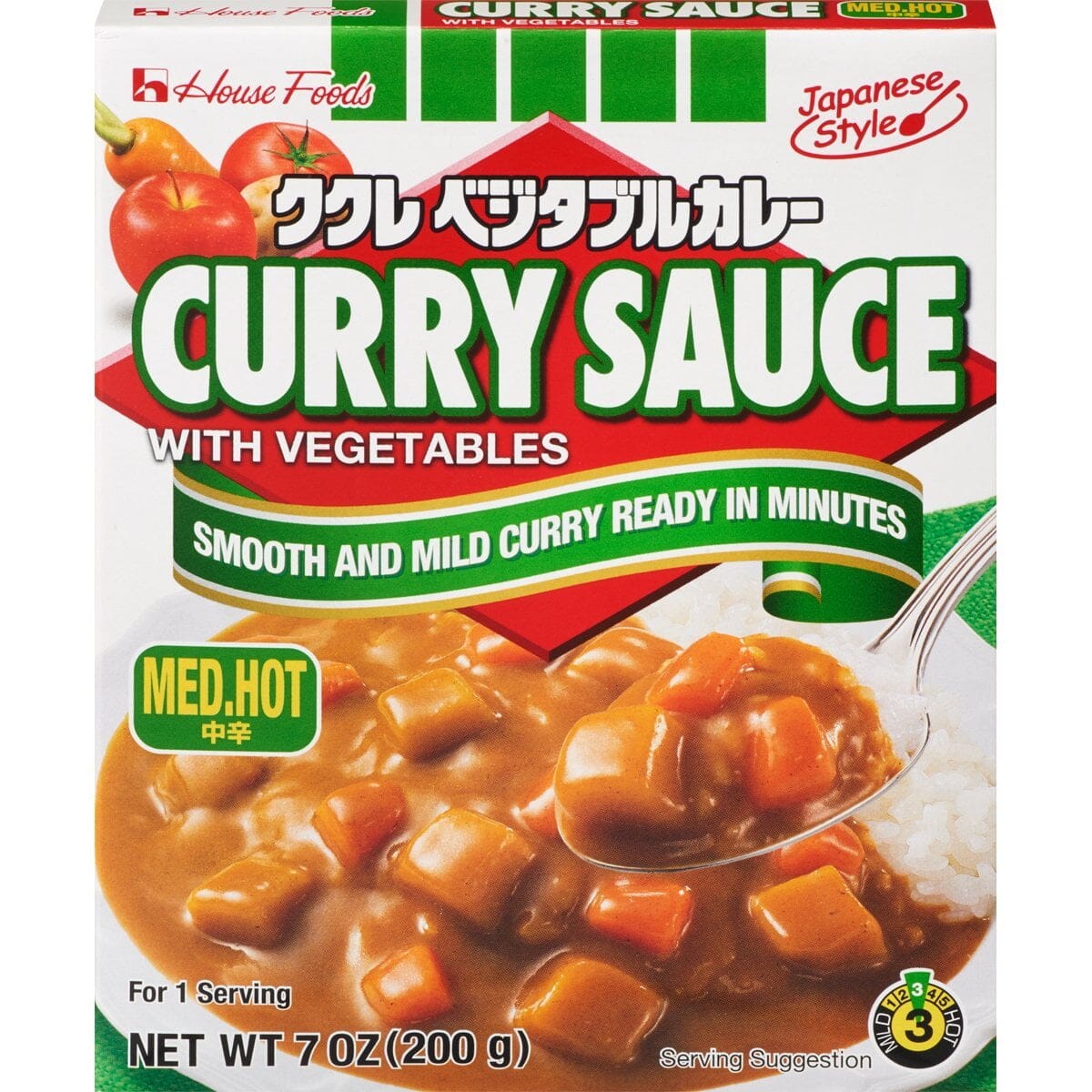 House Curry Sauce with Vegetables - Medium Hot 7.4 Ounce House 