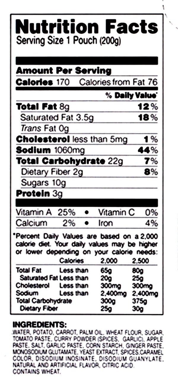 House Curry Sauce with Vegetables - Medium Hot 7.4 Oz House 