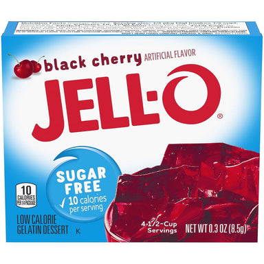 Jell-O Black Cherry Sugar Free Gelatin Mix, 0.3 OZ Jell-O 1 Count 