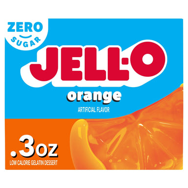 Jell-O Orange Artificially Flavored Zero Sugar Low Calorie Gelatin Dessert Mix, 0.3 oz Box Jell-O Single 