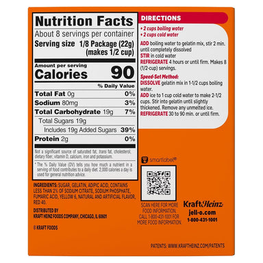 Jell-O Orange Flavor Gelatin Dessert, 6 Ounce Jell-O 