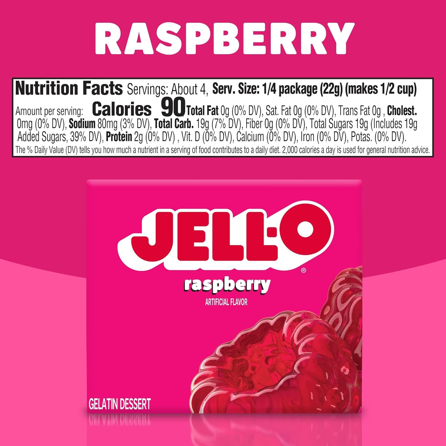 Jello Gelatin Raspberry Jell-O Raspberry Gelatin 3 oz | Classic Dessert Mix — Snackathon Foods