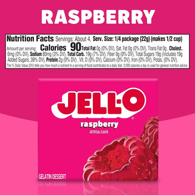 Jell-O Raspberry Gelatin Dessert, 3 Oz Jell-O 