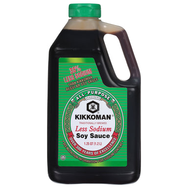 Kikkoman Less Sodium Soy Sauce, 40 Ounce, Case of 6 Kikkoman 