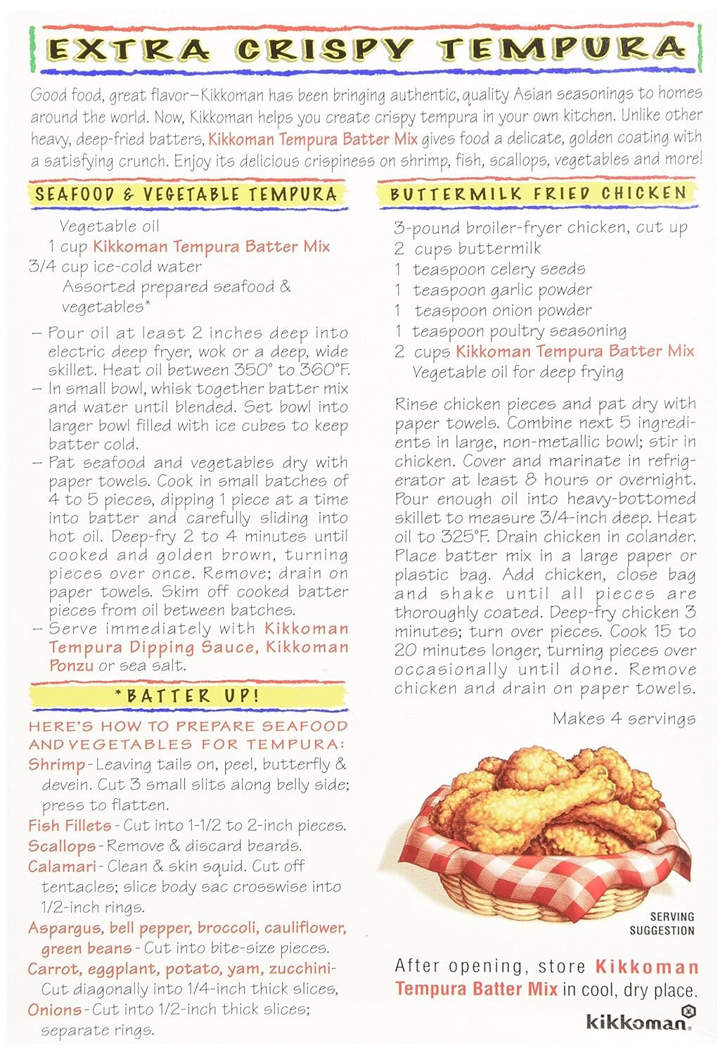 Kikkoman Tempura Batter Mix, Extra Crispy, 10 Ounce Kikkoman 