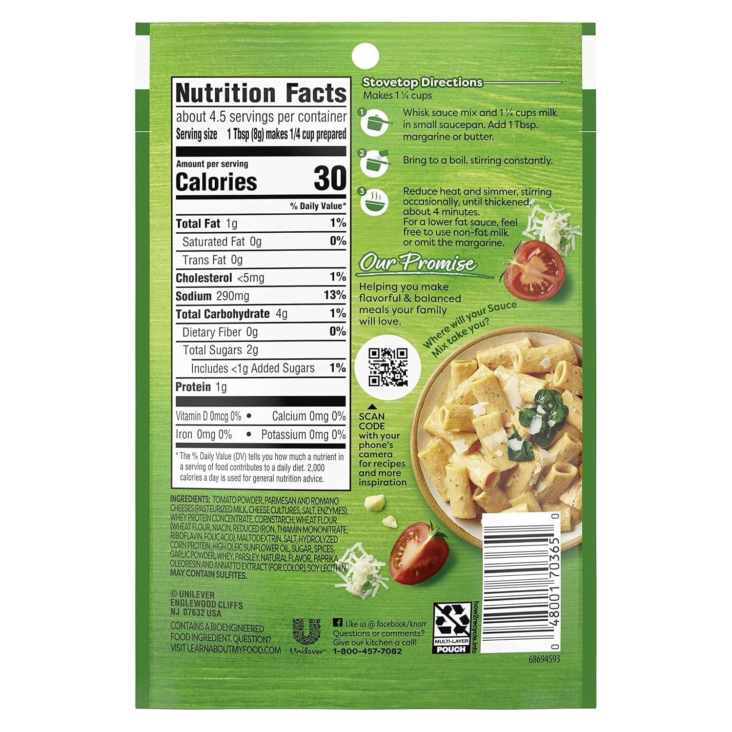Knorr Pasta Sauces, PARMA ROSA Sauce Mix 1.3 Ounce Packet Knorr 