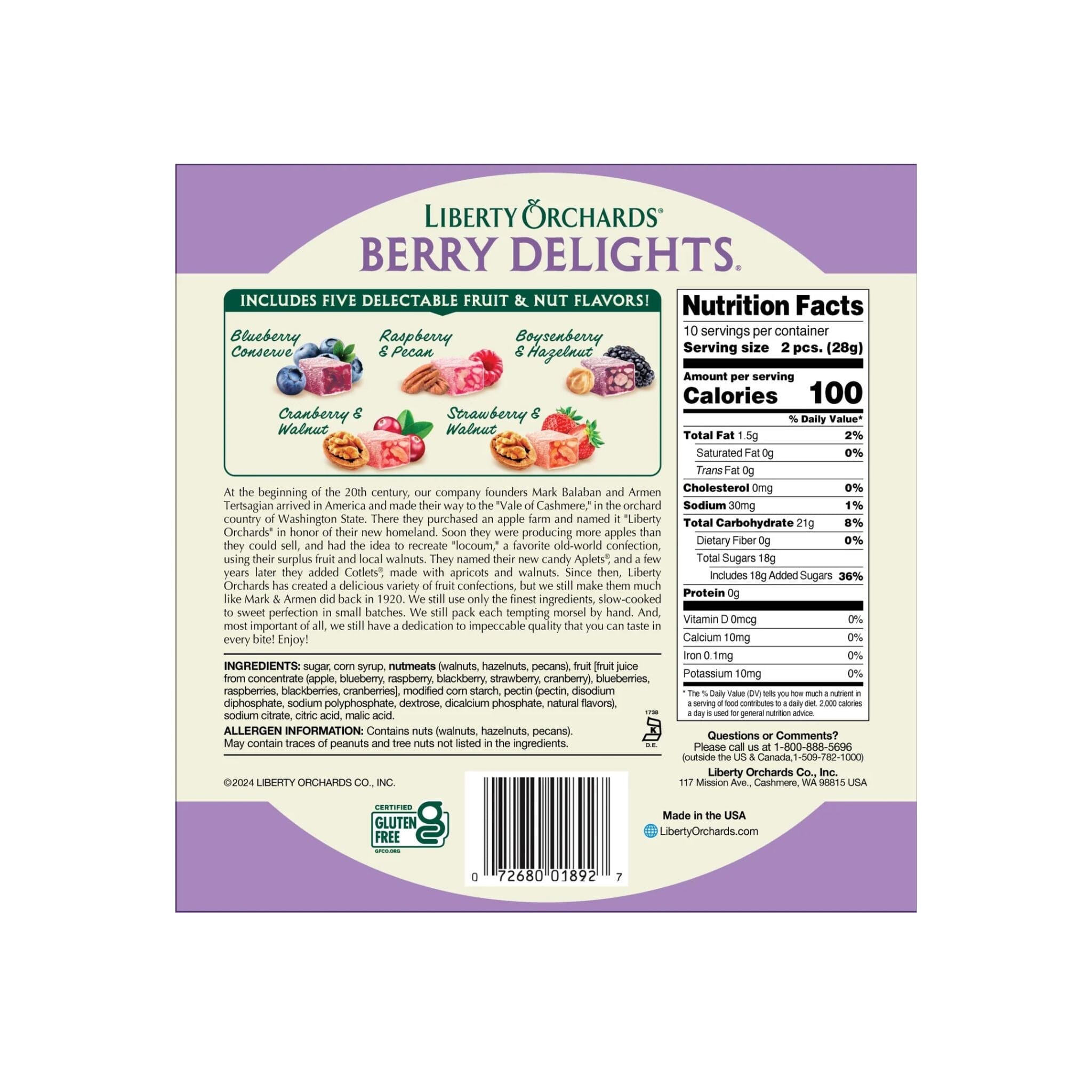 Liberty Orchards Berry Delights, 10 Ounce Liberty Orchards 