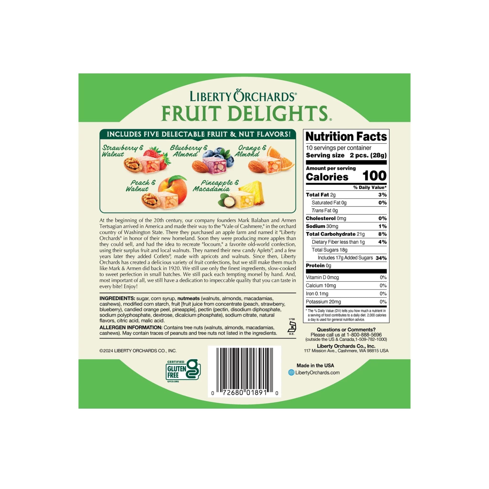 Liberty Orchards Fruit Delights, 10 Ounce Liberty Orchards 