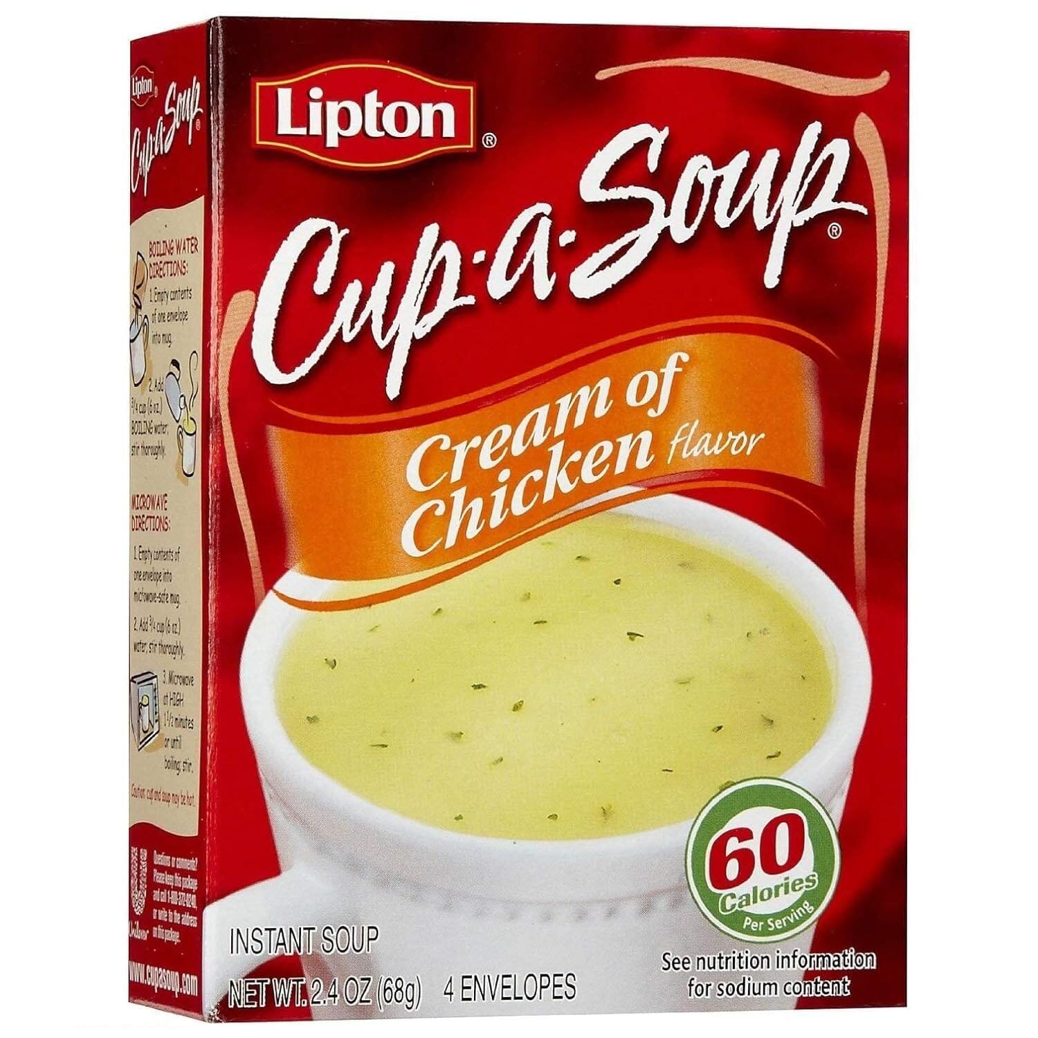 Lipton Cream of Chicken Cup-A-Soup, 2.4 Ounce Box Lipton Pack of 1 