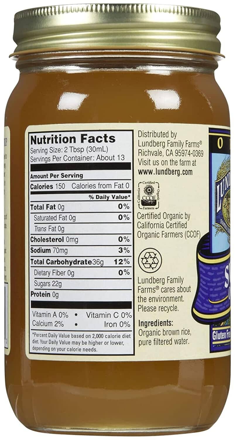 Lundberg Family Farms Brown Rice Syrup, Organic Liquid Sweetener, 21 fl Oz Lundberg Family Farms 