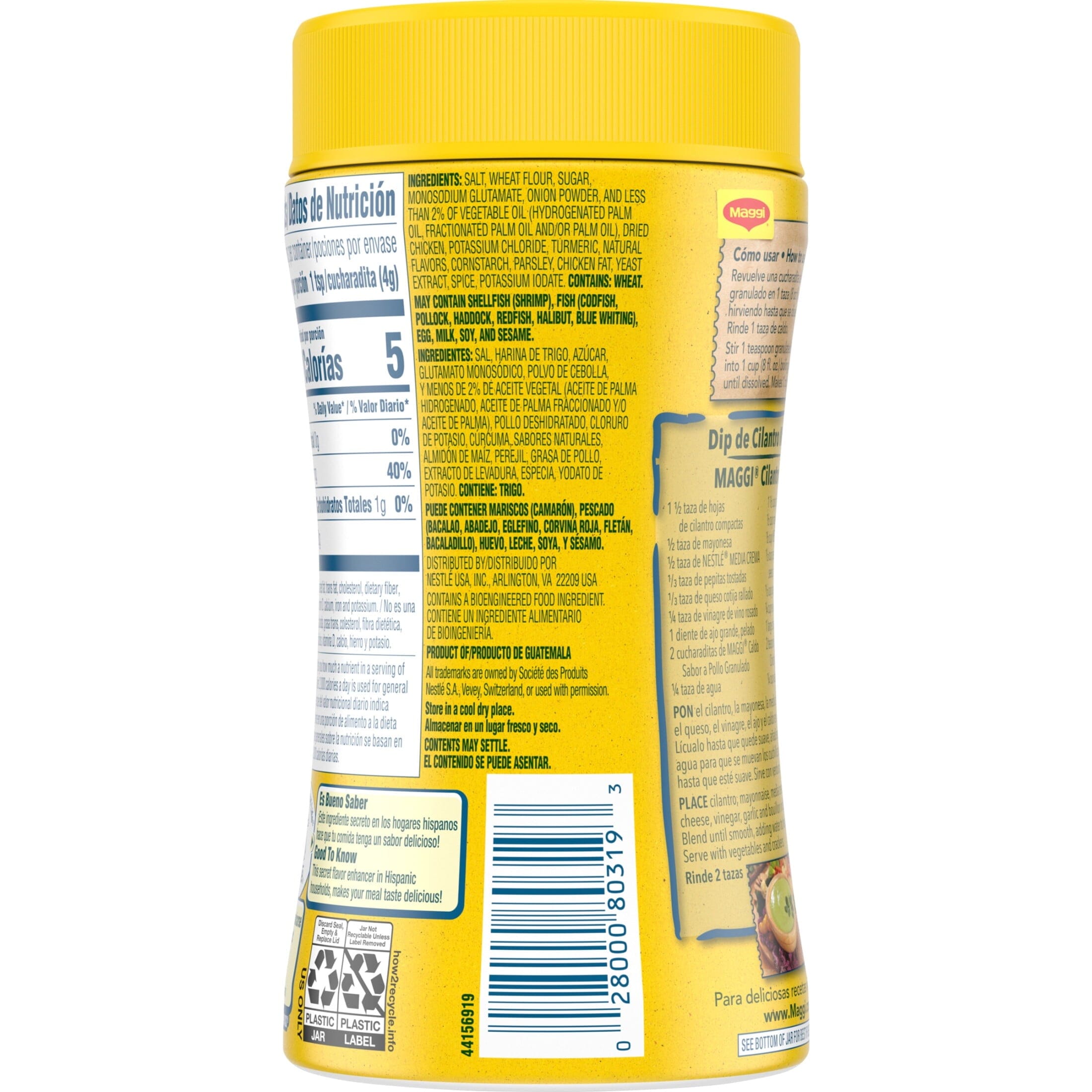 Maggi Caldo Sabor A Pollo Chicken Flavored Bouillon Powder, Granulated Chicken Soup Seasoning 7.9 oz Maggi 