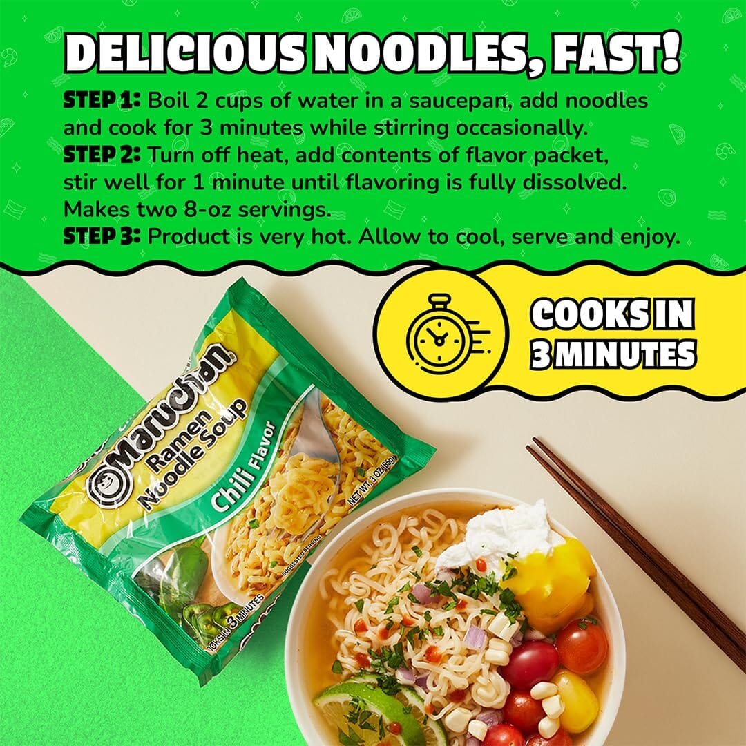 Maruchan Hot Chili Flavor Ramen Noodle Soup, 3 Ounce Maruchan 