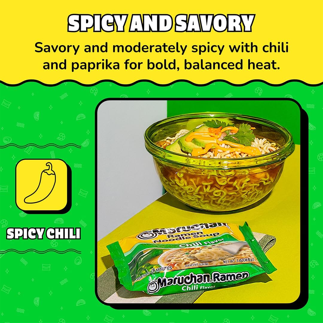 Maruchan Hot Chili Flavor Ramen Noodle Soup, 3 Ounce Maruchan 