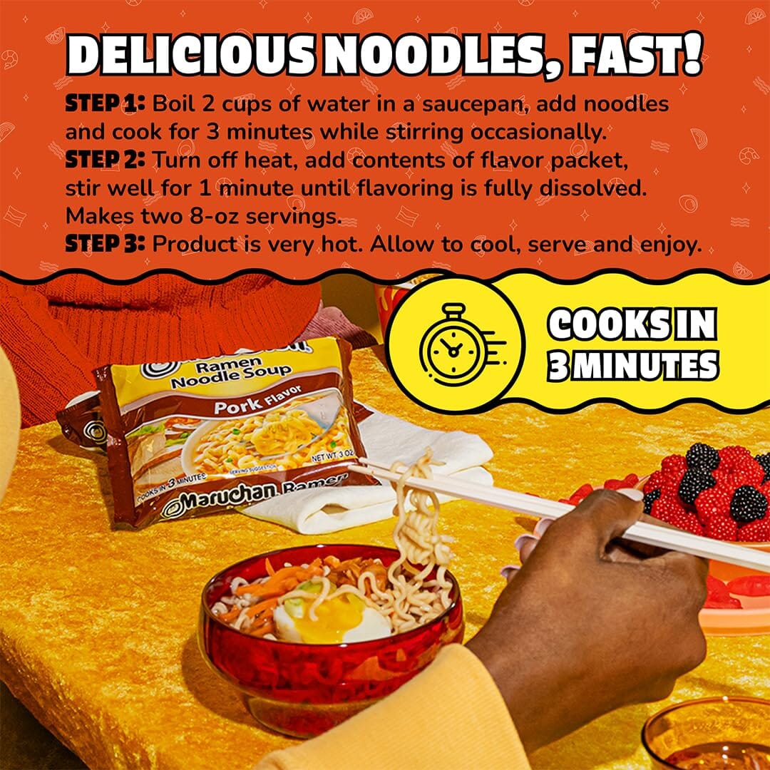 Maruchan Ramen Noodle Soup, Pork Flavor, 3-Ounce Maruchan Ramen 