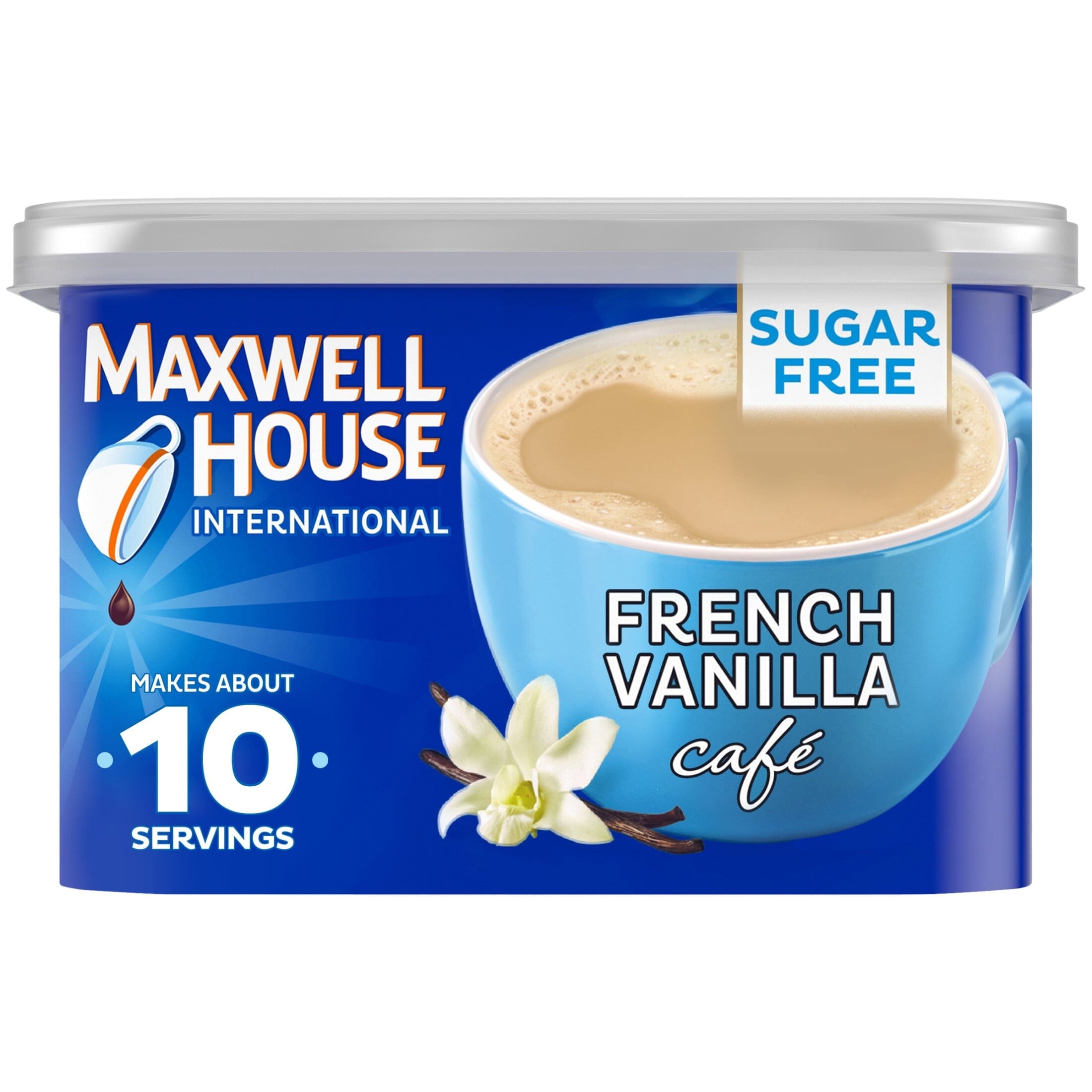 Maxwell House International French Vanilla Café-Style Sugar Free Instant Coffee Beverage Mix, 4 oz. Canister Maxwell House 